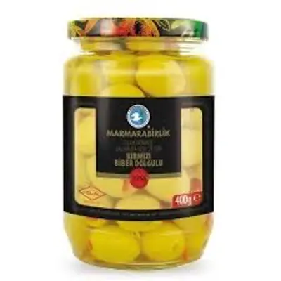 Marmarabirlik Yeşil Biberli Zeytin Cam 141-160 400 G