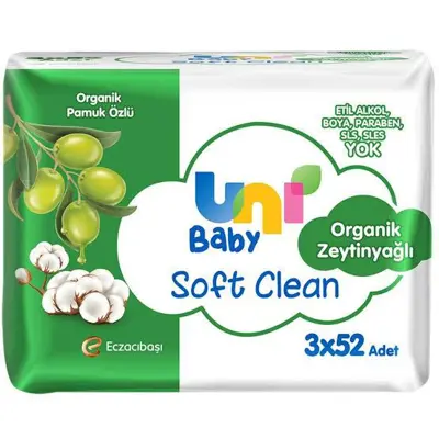 Uni Baby Soft Clean Organik Zeytinyağlı 3x52Li